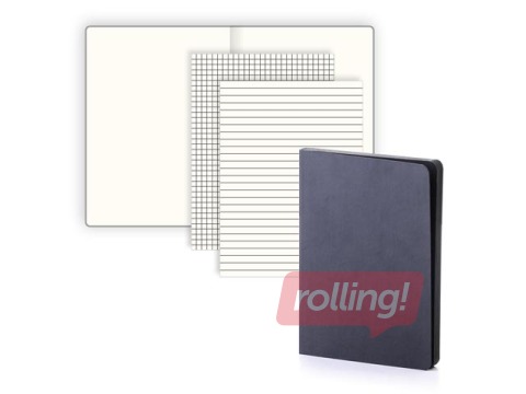 Notebook Balts M, white pages, A5, black