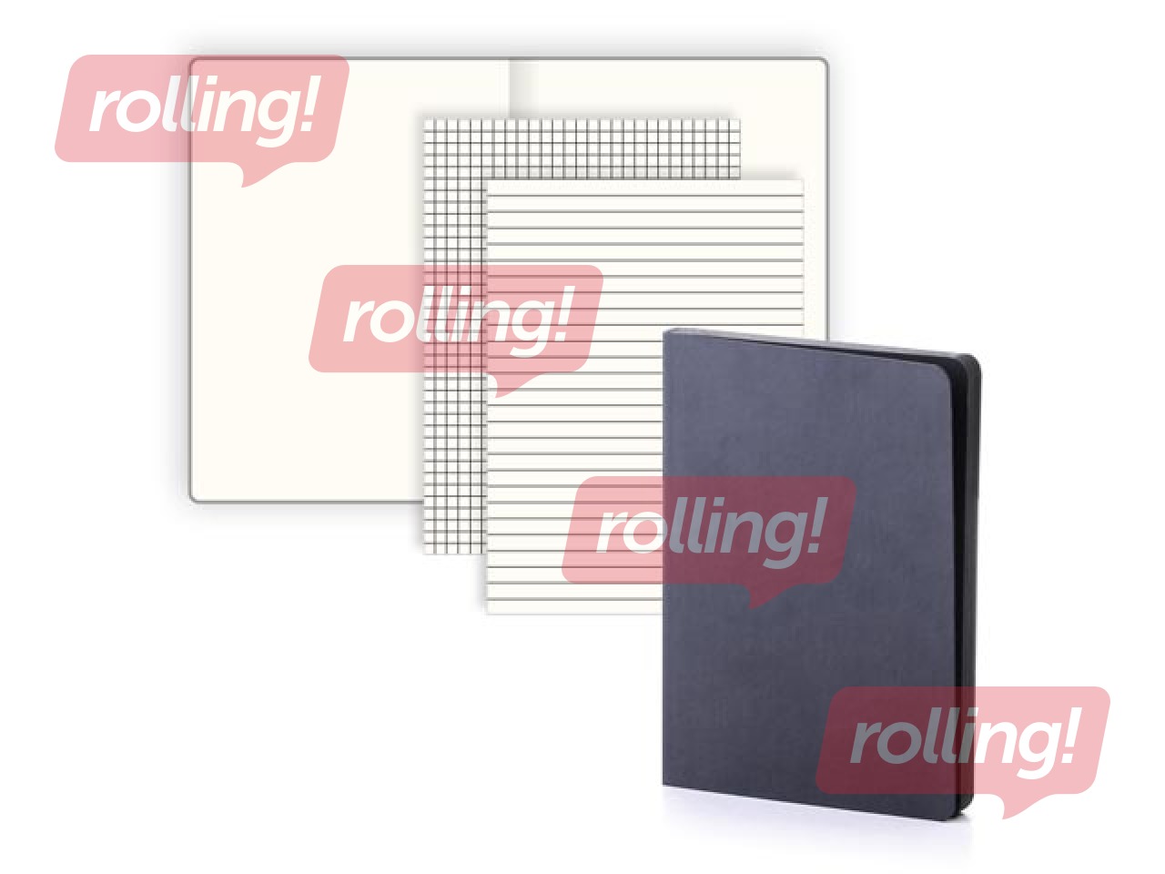 Notebook Balts M, white pages, A5, black