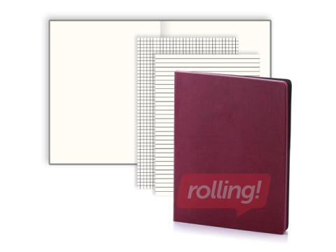 Märkmik Balts L, valged lehed, A4, tumepunane