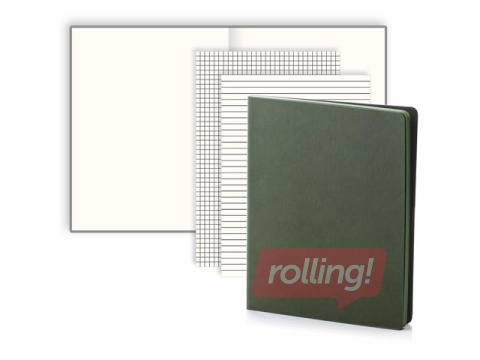 Notebook Balts L, white pages, A4, green