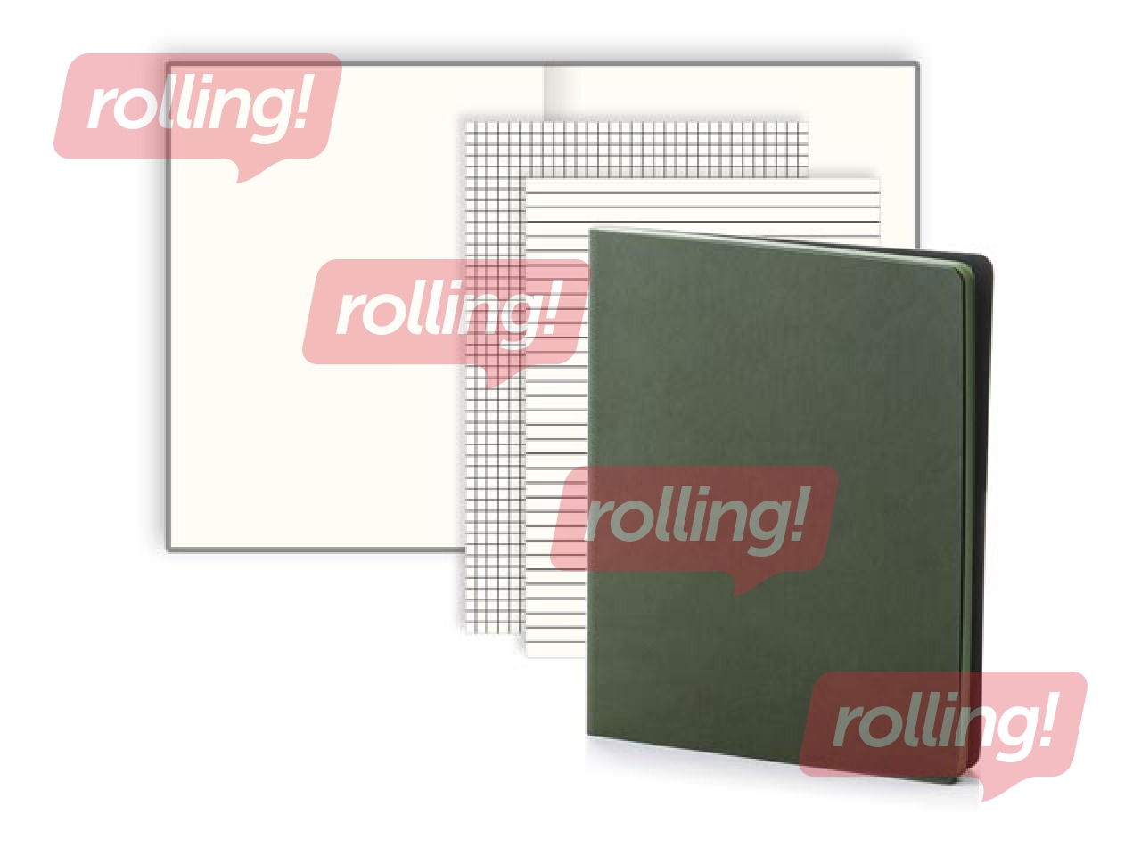 Notebook Balts L, white pages, A4, green