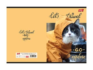Vihik Unipap, Travel Cat, ruuduline, A5, 60 lehte