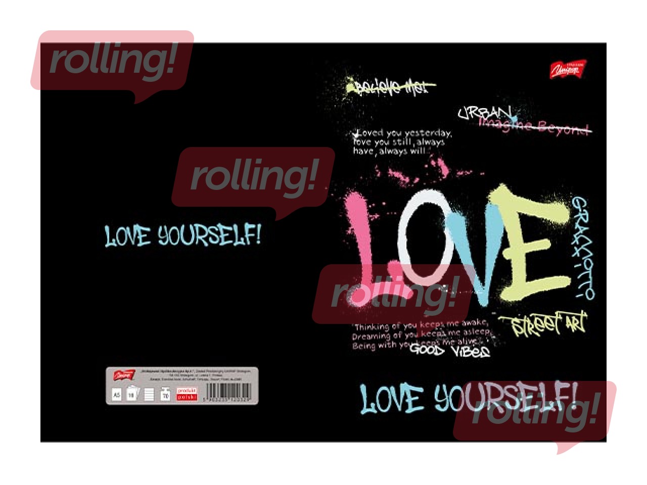Notebook Unipap, Spray Vibe, Love, ruled, A5, 60 sheets