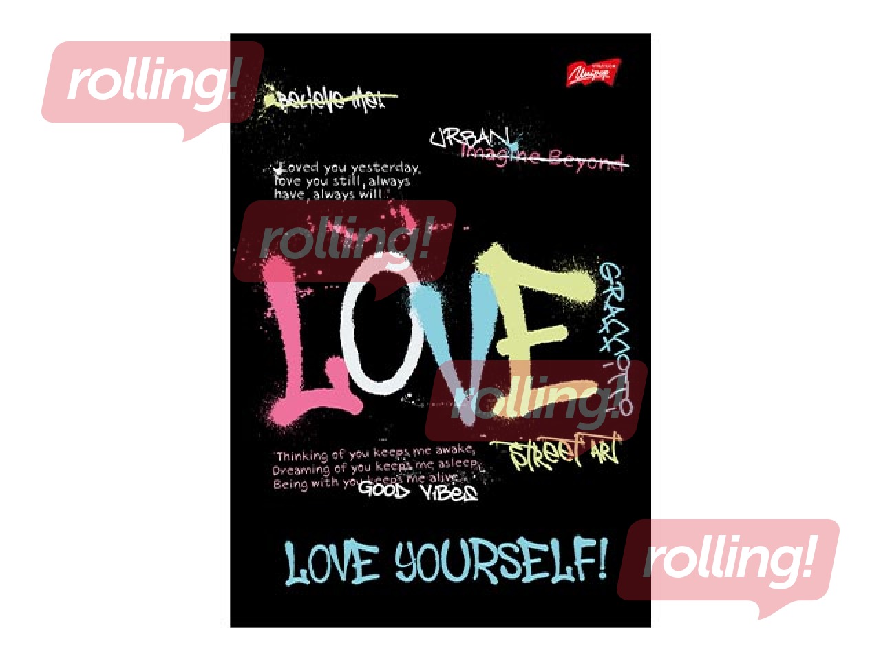 Vihik Unipap, Spray Vibe, Love, jooneline, A5, 60 lehte