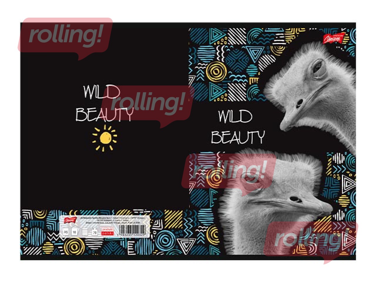 Vihik Unipap, Wild Beauty, Strauss, jooneline, A5, 60 lehte