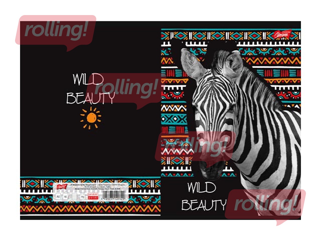 Vihik Unipap, Wild Beauty, Sebra, jooneline, A5, 60 lehte
