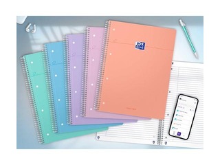 Vihik Oxford, A4+, jooneline, 80 lehte, pastelltoonides