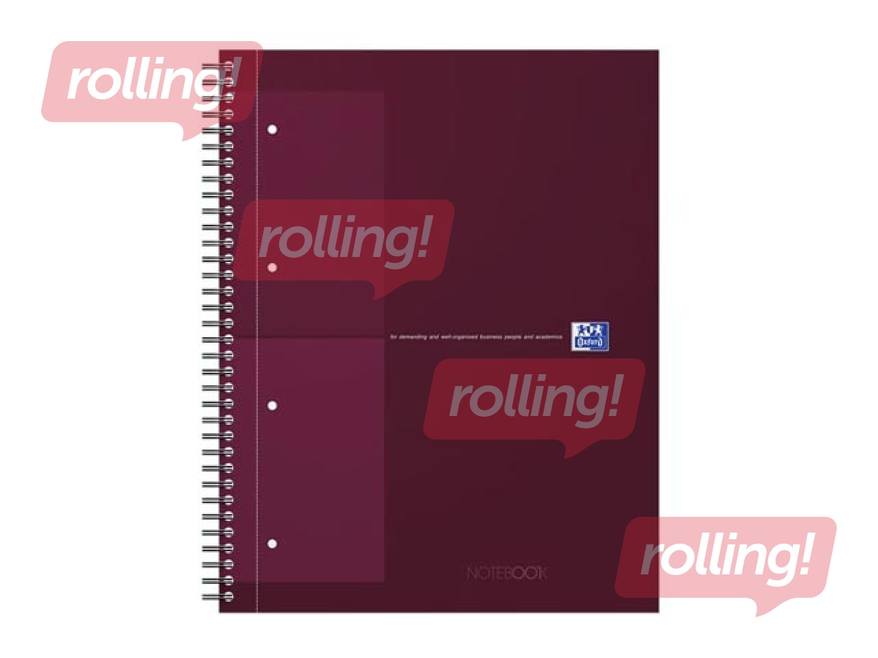 Klade ar spirāli Oxford, International Limited Edition, A4+, rūtiņu, 80 lapas, sarkana