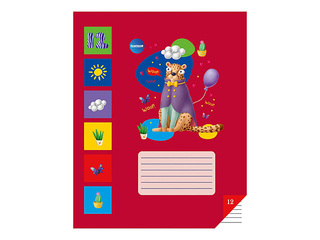 Тетрадь Centrum, с животными, в линейку, 12 листов