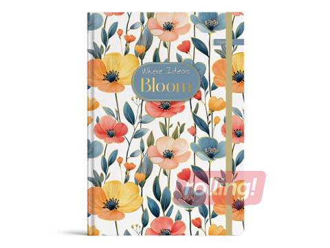 Märkmik kõvade kaantega Bloom, A6, 96 lehte, kummipaelaga