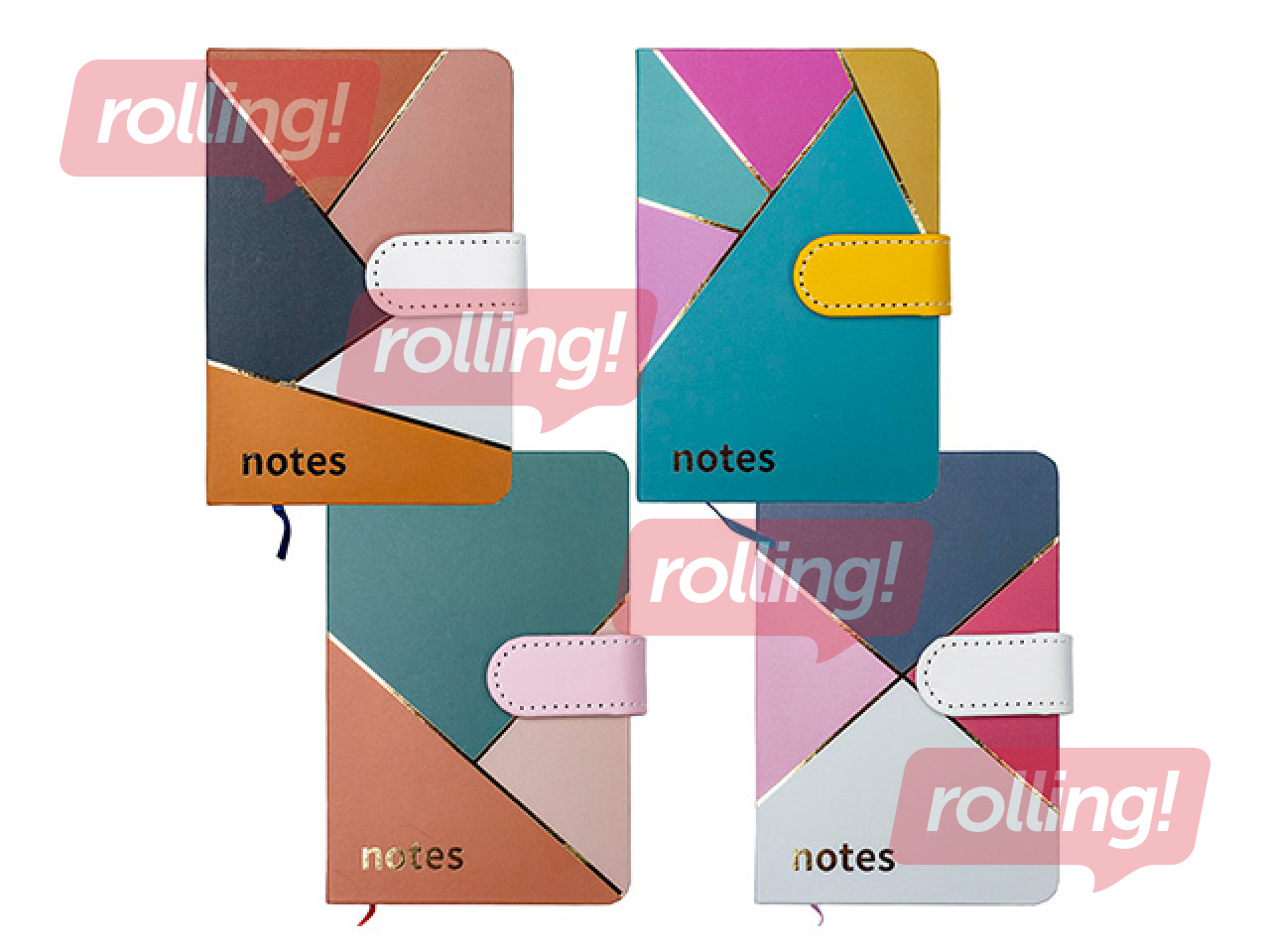 Hardcover notebook Multicolor, with clip, A6, 80 sheets