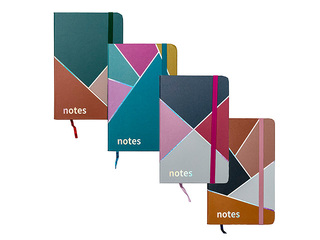 Hardcover notebook Multicolor, with elastic band, A6, 80 sheets