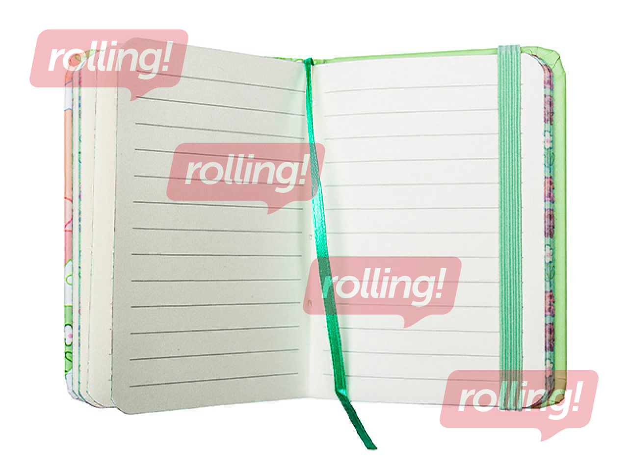 Kõvade kaantega märkmik Capybara, kummiga, A7, 80 lehte