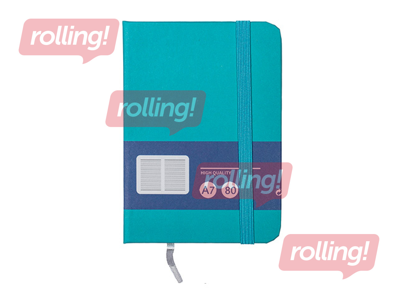 Блокнот в твёрдой обложке Multicolor, с резинкой, синий, A7, 80 листов