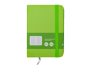 Hardcover notebook Multicolor, with elastic band, green, A7, 80 sheets
