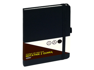 Märkmik Grand kõvade kaante ja kummiga, must, A5, 80 lehte