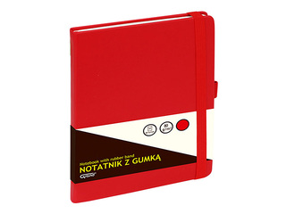 Notebook Grand with elastic band, hard cover, red, A5, 80 sheets