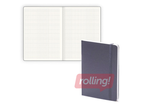 Notebook Hard, squared, dark gray with gray rubber, A5
