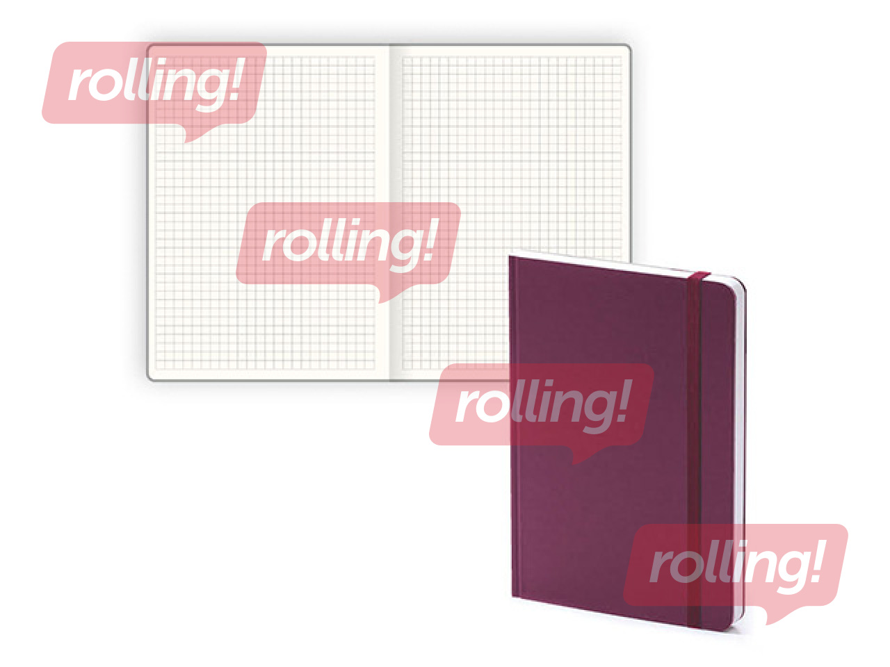 Kaustik Hard, ruuduline, burgundiapunane, burgundiapunase kummiga, A5