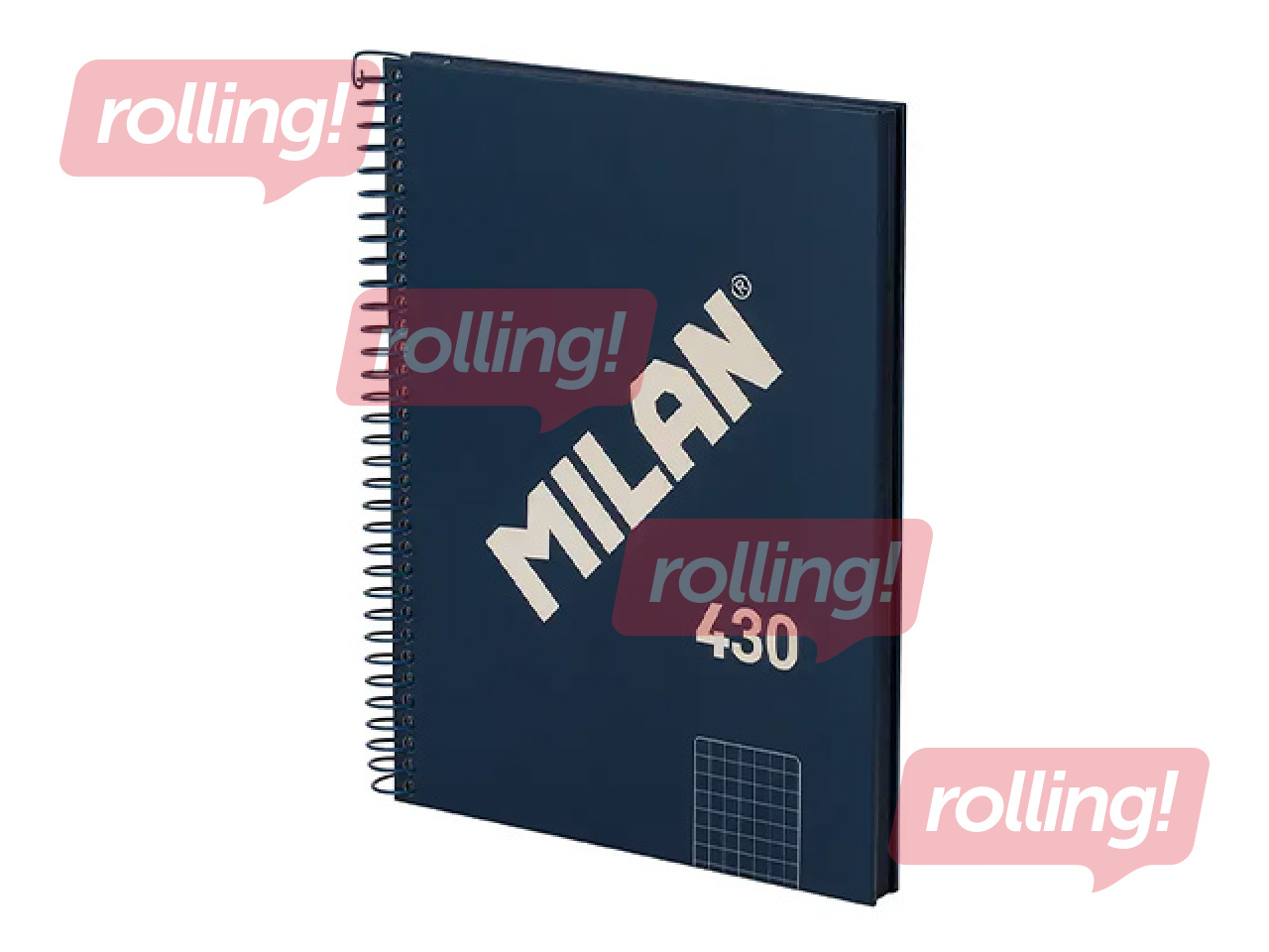 Kõvakaaneline märkmik Milan, sinine, ruuduline, A5, 80 lehte