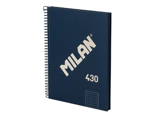 Notebook with hard cover Milan, A5, squared, 80 sheets, blue