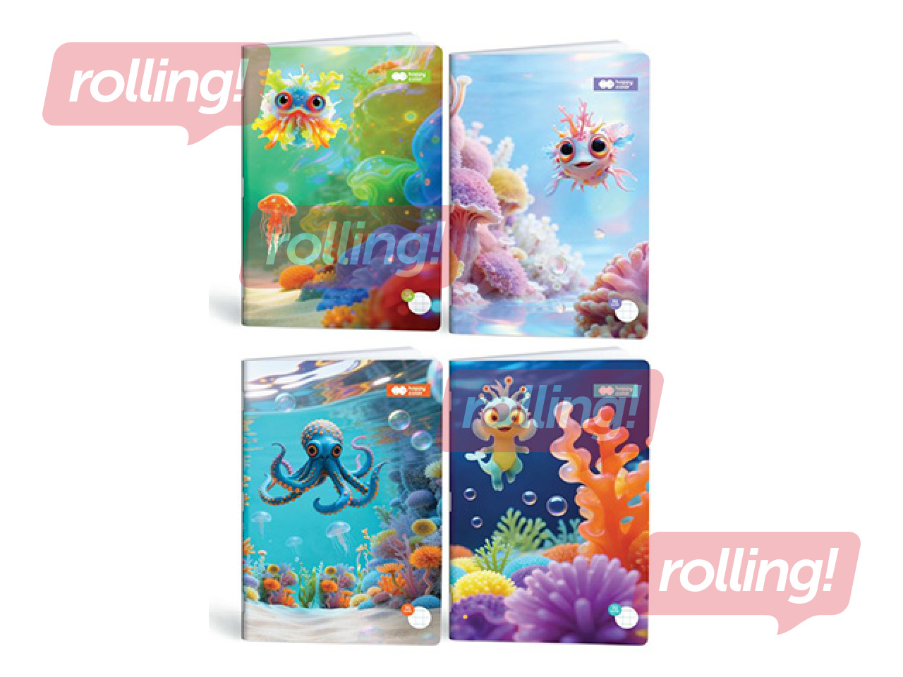 Notebook Aqua Cuties, squared, A5, 32 sheets