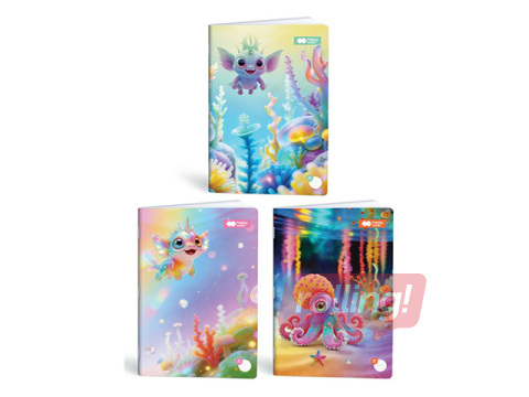 Тетрадь Aqua Cuties, линейка, A4, 32 листа