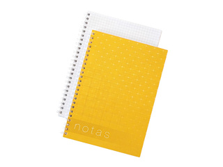 Spiral notebook, A5, squared, 70 sheets, yellow