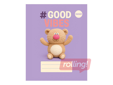 Ruuduline kaustik Centrum, Good Vibes, violetne, A5, 48 lehte