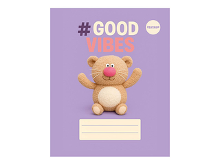 Ruuduline kaustik Centrum, Good Vibes, violetne, A5, 48 lehte
