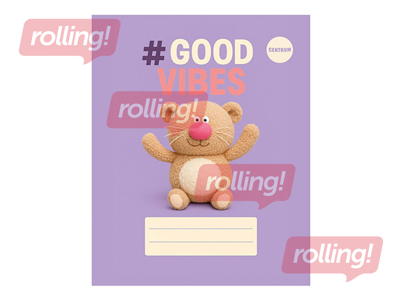 Ruuduline kaustik Centrum, Good Vibes, violetne, A5, 48 lehte
