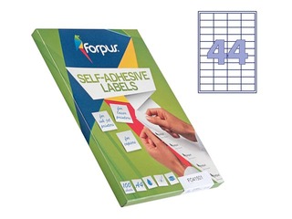 Наклейки Forpus, A4, 48.5x25.4мм, 100 листов, белые