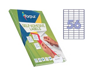 Etiketid Forpus, A4, 52.5x21.2mm, 100 lehte, valge