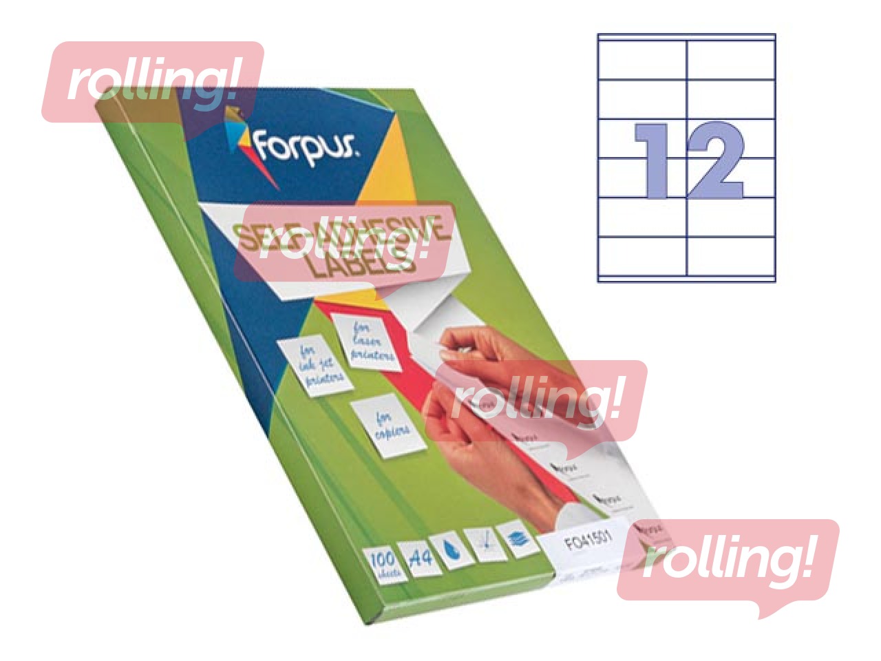 Labels Forpus, A4, 105x48mm, 100 sheets, white