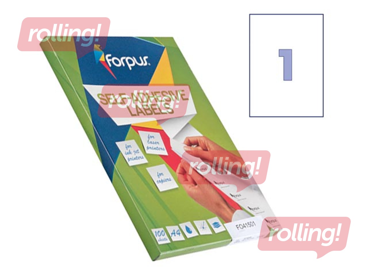 Etiketid Forpus, A4, 210x297mm, 100 lehte, valge