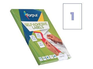 Наклейки Forpus, A4, 210x297мм, 100 листов, белые