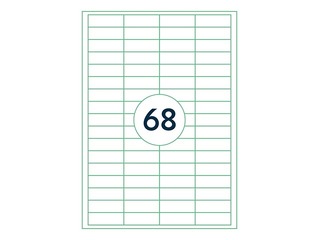 Etiketid Rillprint, A4, 48.5x16.9 mm, 100 lehte, valge 