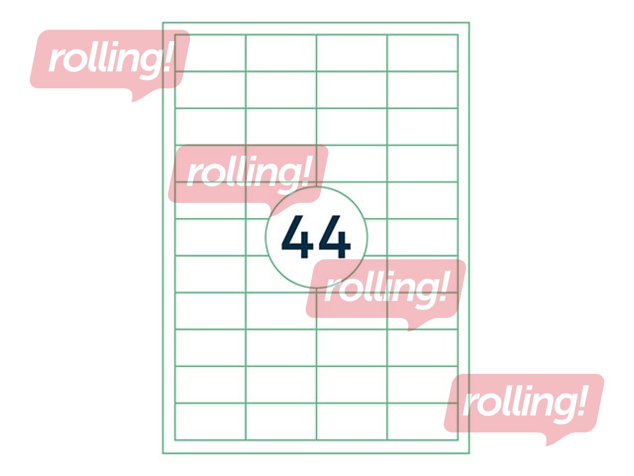Uzlīmes Rillprint, A4, 48.5x25.4 mm, 100 loksnes, baltas 