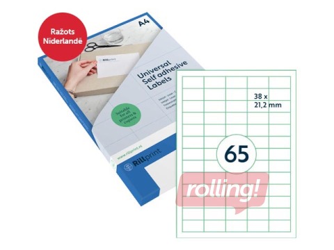 Labels Rillprint, A4, 38x21.2 mm, 100 sheets, white 