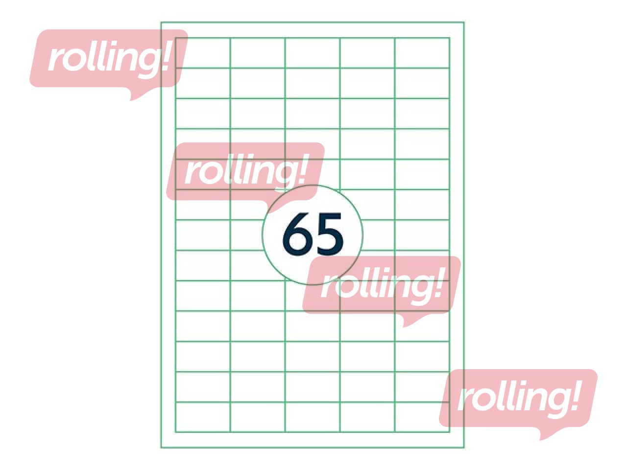 Uzlīmes Rillprint, A4, 38x21.2 mm, 100 loksnes, baltas 