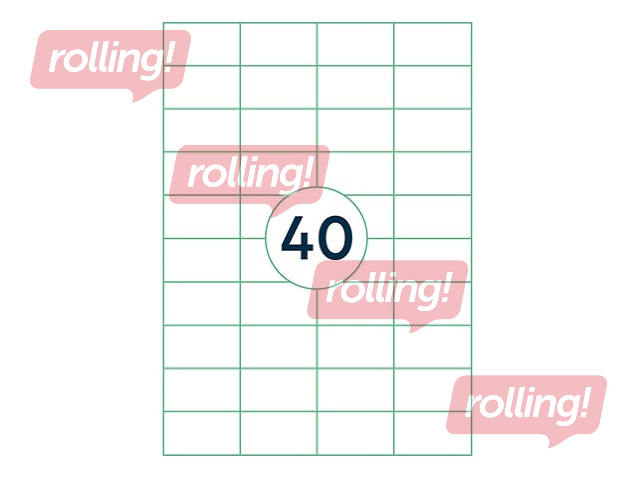 Наклейки Rillprint, A4, 52.5x29.7 мм, 100 листов, белые 