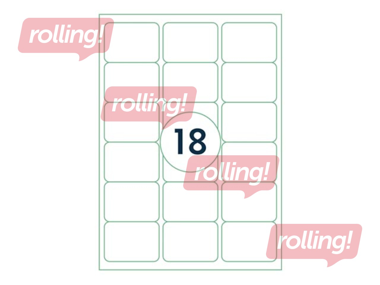 Etiketid Rillprint, A4, 63.5x46.6 mm, 100 lehte, valge 