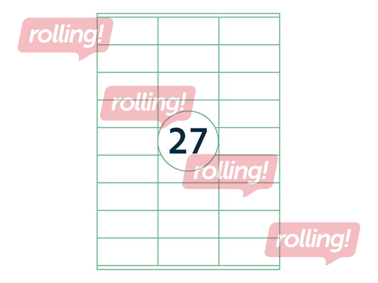 Etiketid  Rillprint, A4, 70x32 mm, 100 lehte, valge 