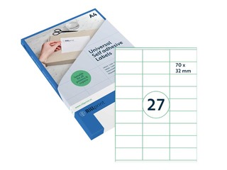 Labels Rillprint, A4, 70x32 mm, 100 sheets, white 