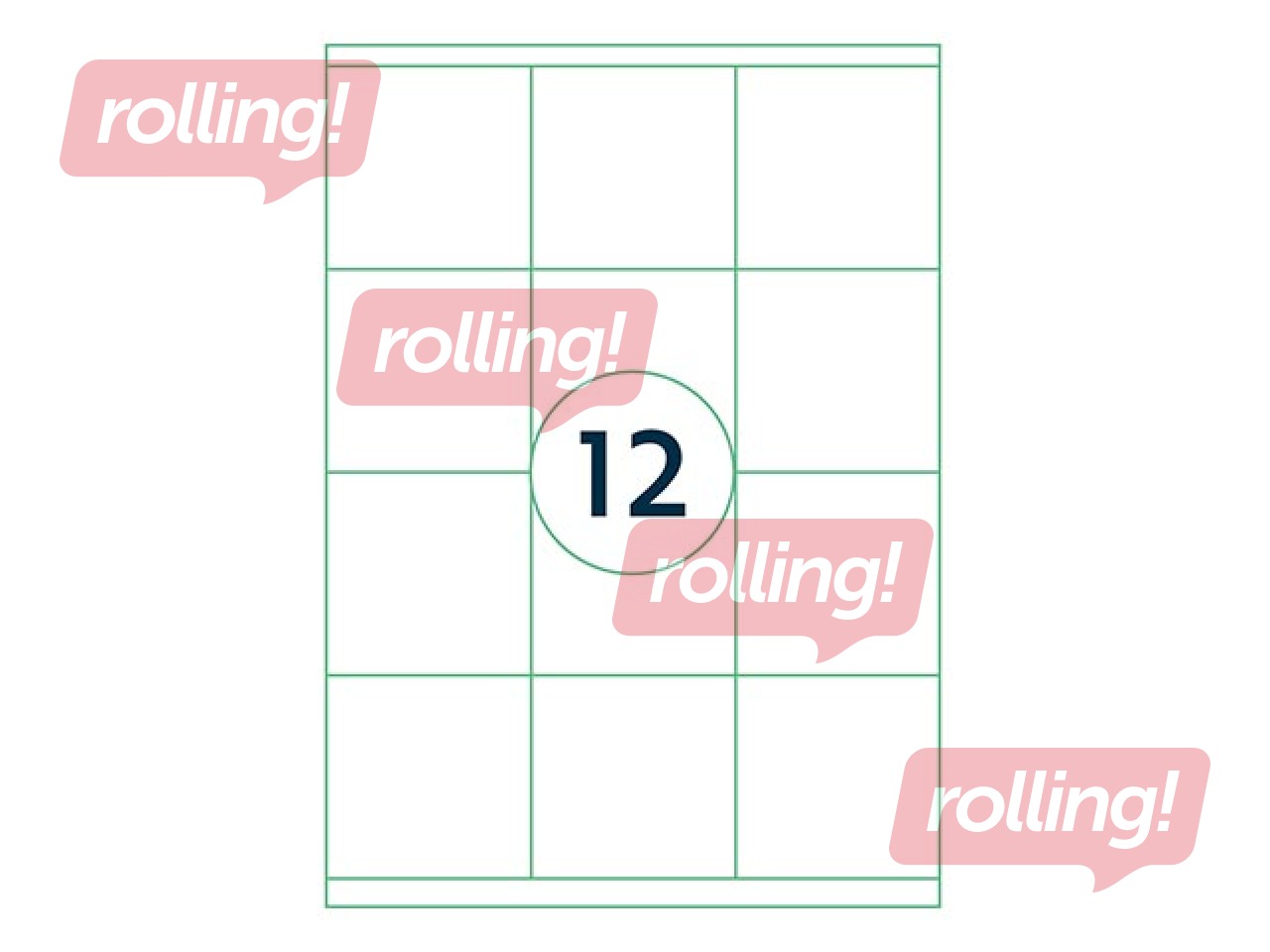 Etiketid Rillprint, A4, 70x70 mm, 100 lehte, valge 