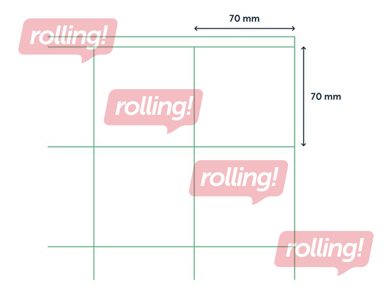 Labels Rillprint, A4, 70x70 mm, 100 sheets, white