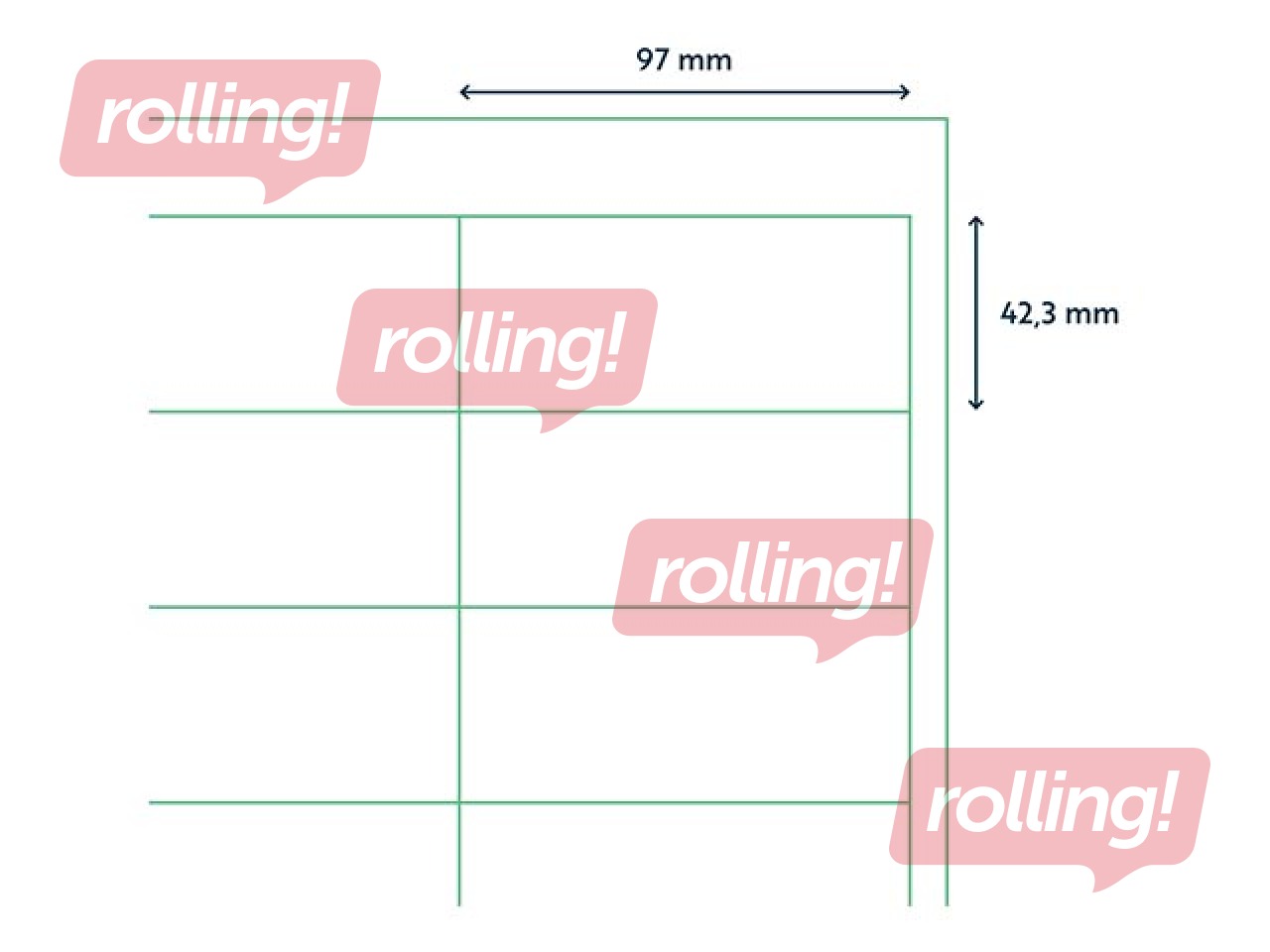 Etiketid Rillprint, A4, 97x42.3 mm, 100 lehte, valge 