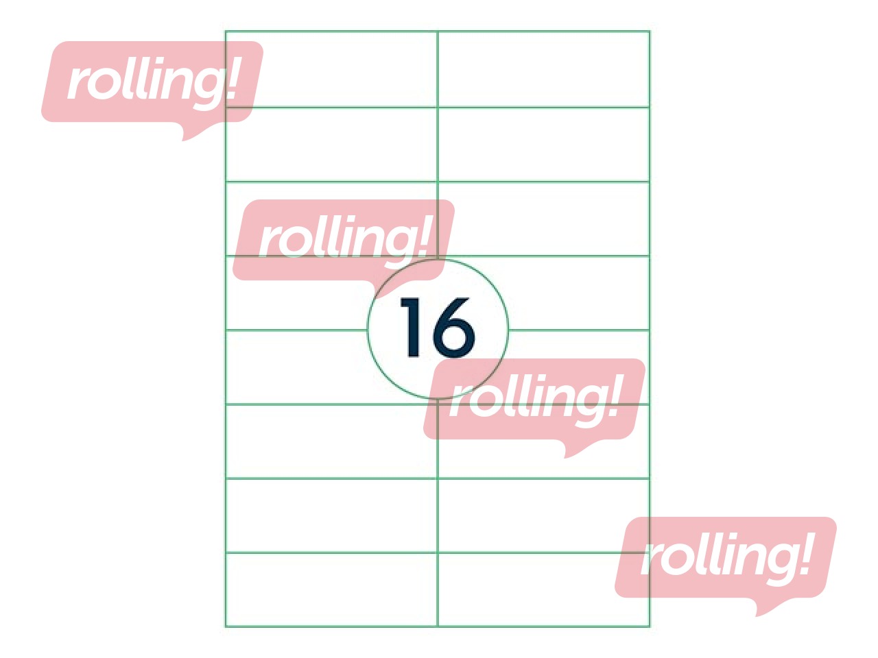 Etiketid Rillprint, A4, 105x37 mm, 100 lehte, valge 