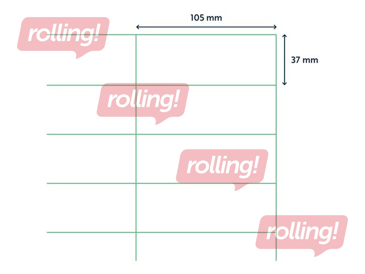 Etiketid Rillprint, A4, 105x37 mm, 100 lehte, valge 