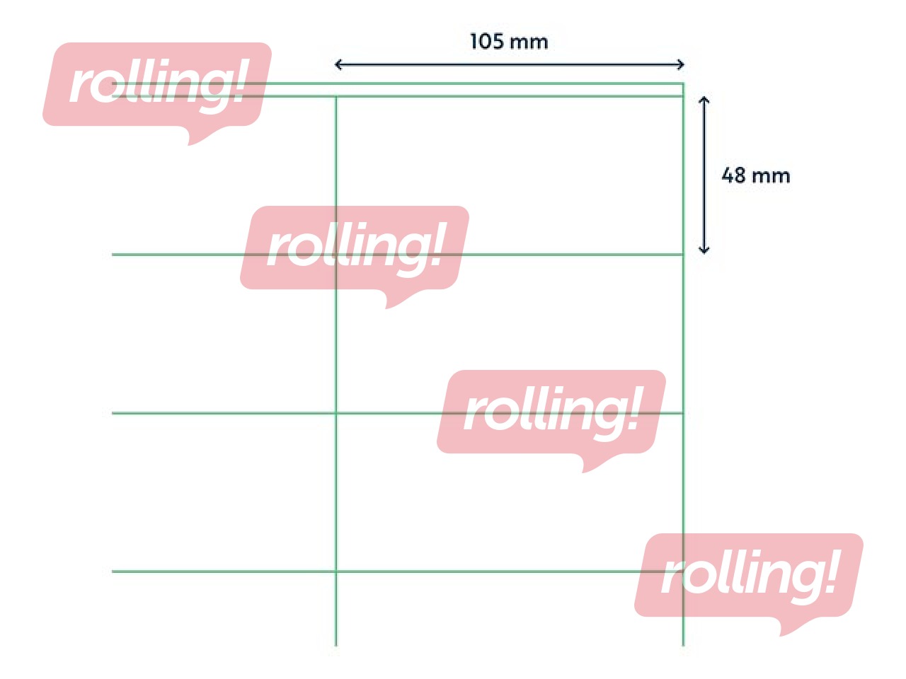 Etiketid Rillprint, A4, 105x48 mm, 100 lehte, valge 